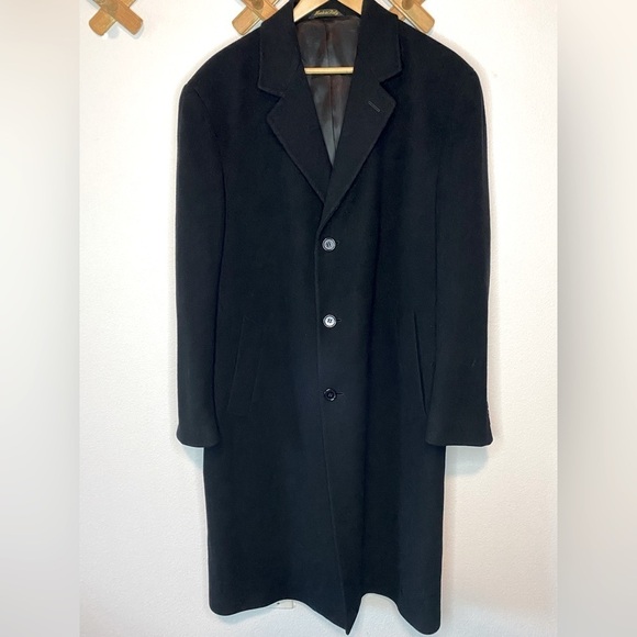 Cashmere & Lambswool BRITCHES OF GEORGETOWN Black 3-Button Mens Formal Overcoat - Picture 1 of 12